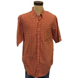 AUSTIN REED London Orange Check Linen/Cotton Shirt Top XXL 2XL
